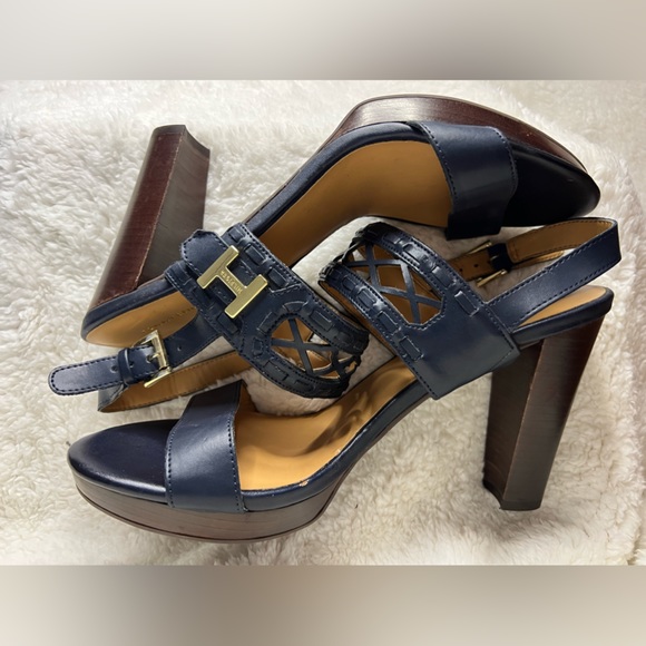 Tommy Hilfiger Navy Blue Platform Sandal Heels - Picture 6 of 6